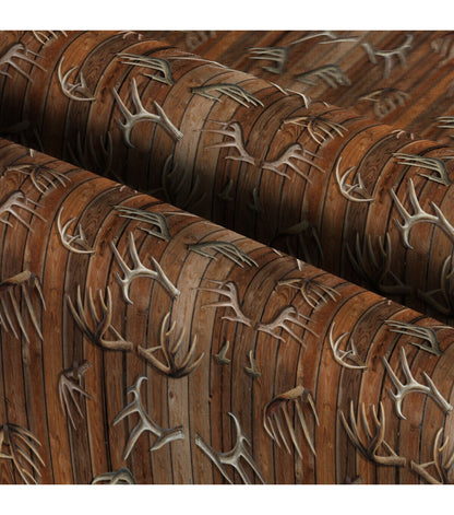 Brown Antlers Novelty Cotton Fabric