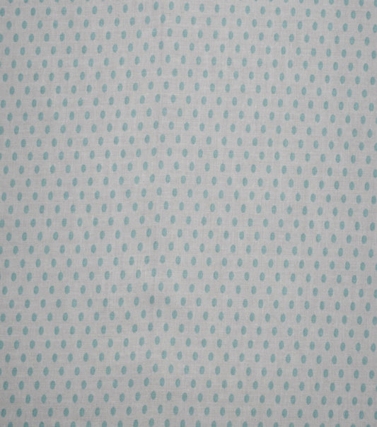 Aqua Pin Dots on White Cotton Fabric by Quilter s Showcase