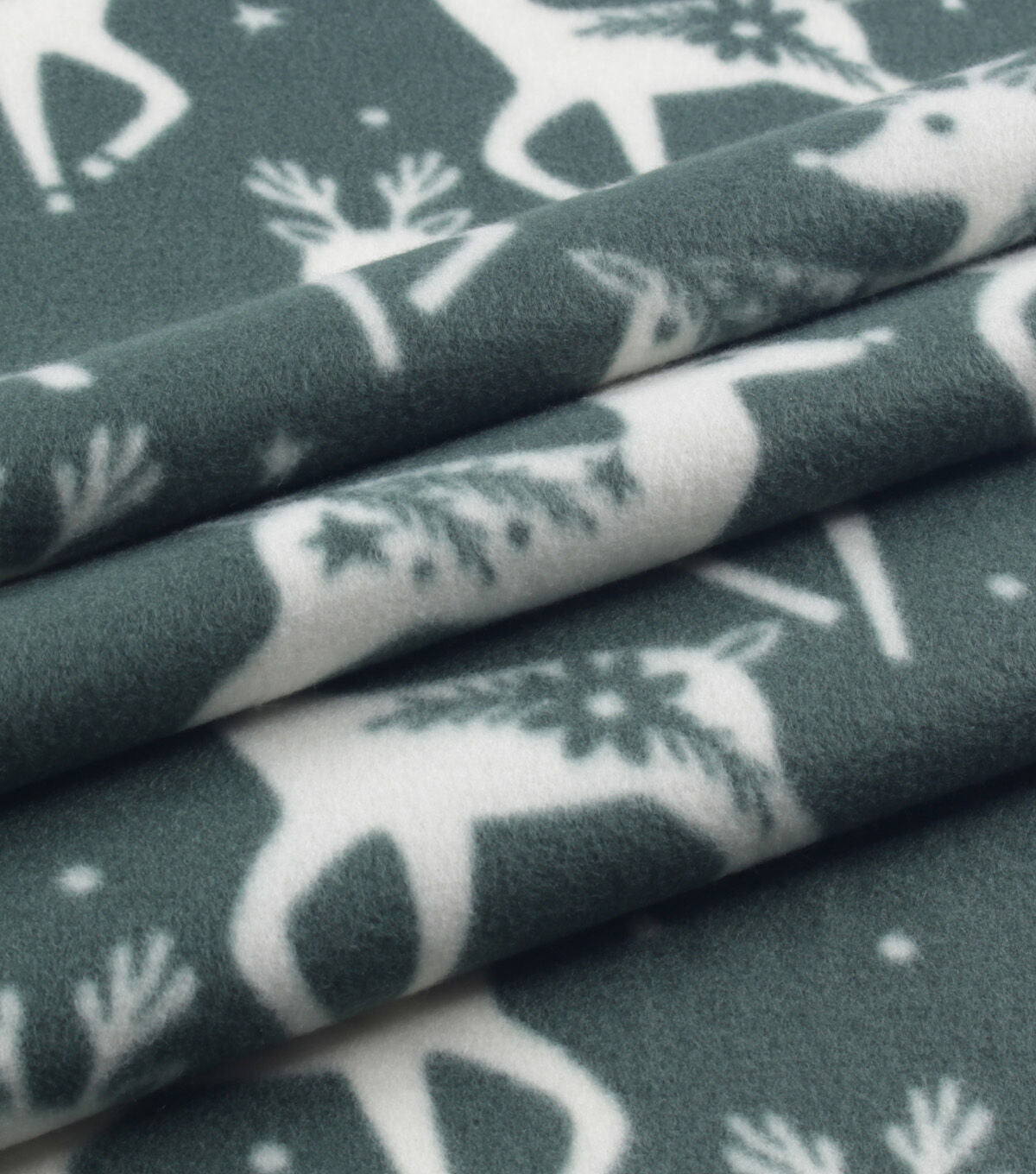 Green Deer Icons Blizzard Fleece Fabric