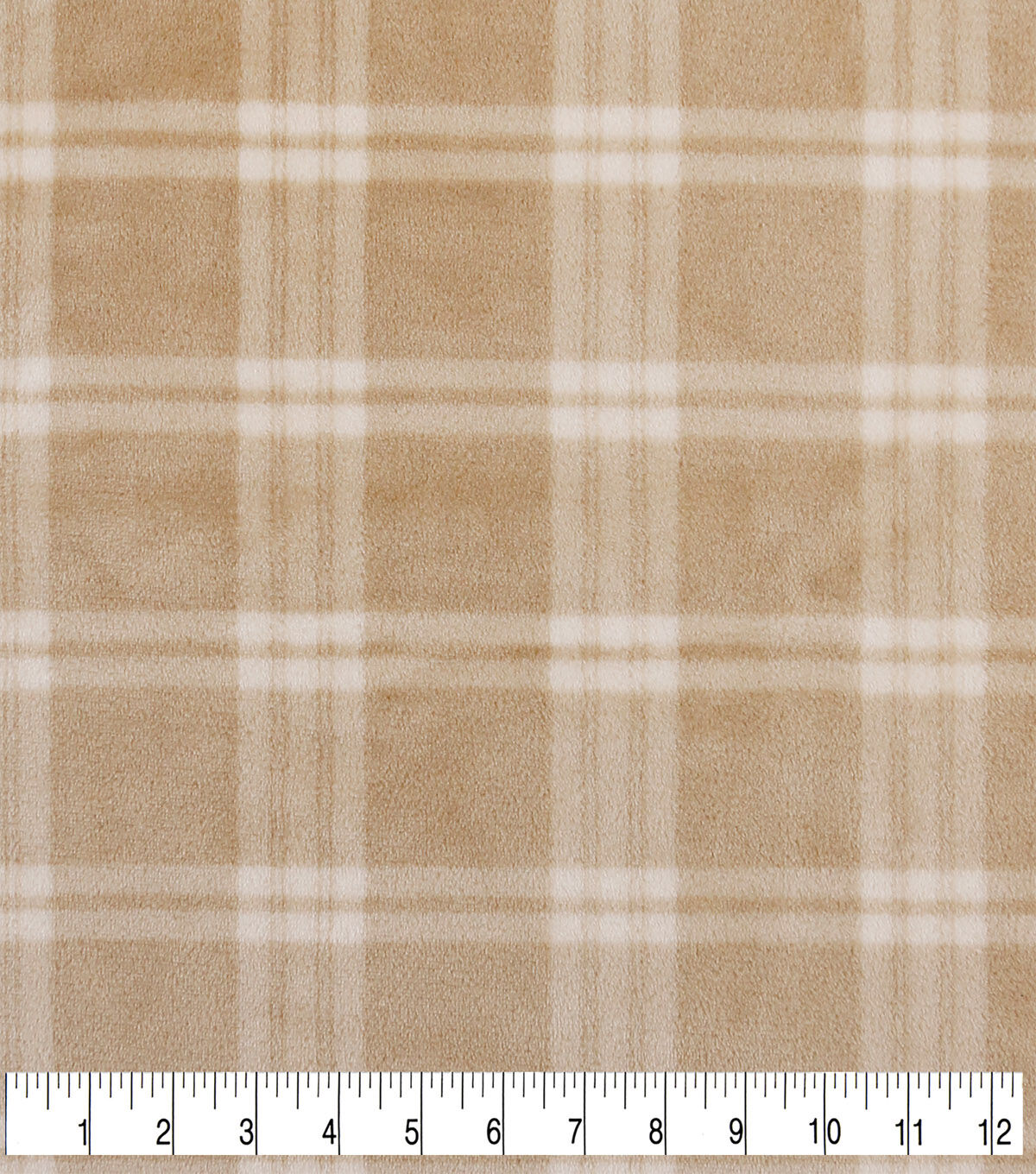 Cream Plaid Sew Lush Fleece Fabric