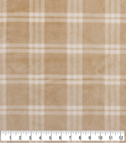 Cream Plaid Sew Lush Fleece Fabric