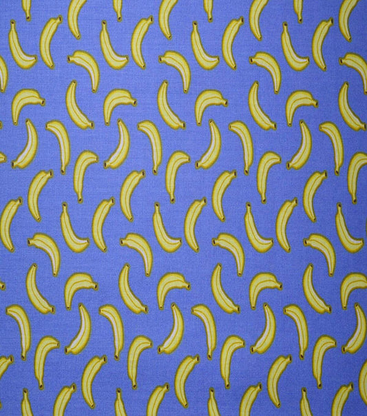 Bananas on Blue Cotton Fabric by Quilter s Showcase