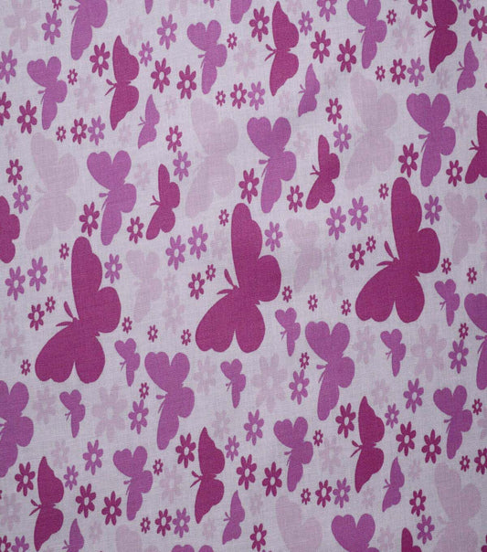 Butterflies on Pink Cotton Fabric by Quilter s Showcase