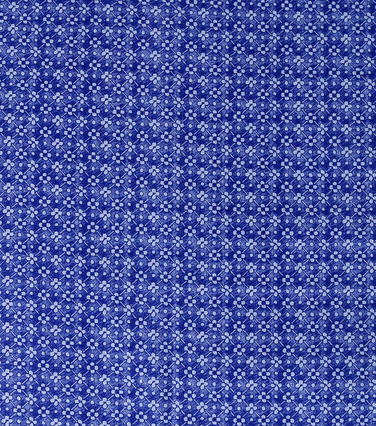 Blue Packed Diamond Floral Quilt Cotton Fabric by Keepsake Calico