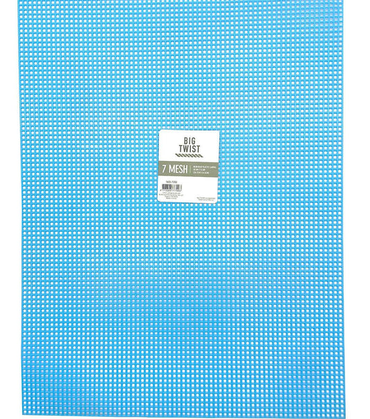 10.5 x 13.5 Neon Blue Plastic 7 Mesh Embroidery Canvas by Big Twist