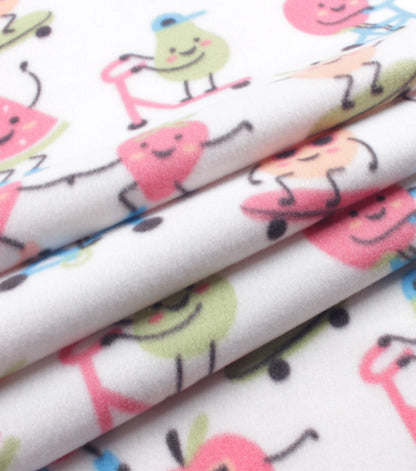 Fruit Skateboarding Blizzard Prints Fleece Fabric