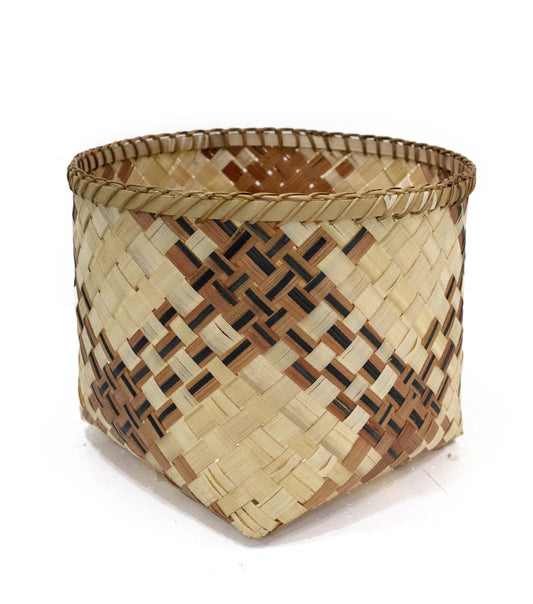 14 Checkered Bamboo Woven Basket by Place   Time
