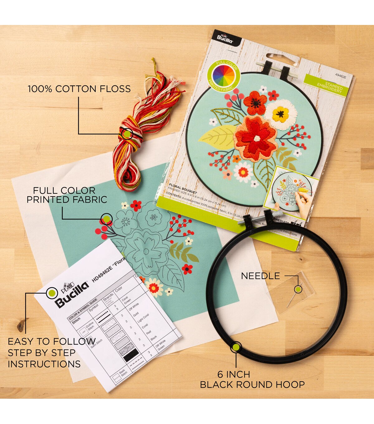 Bucilla 6 Creative Hands Embroidery Kit