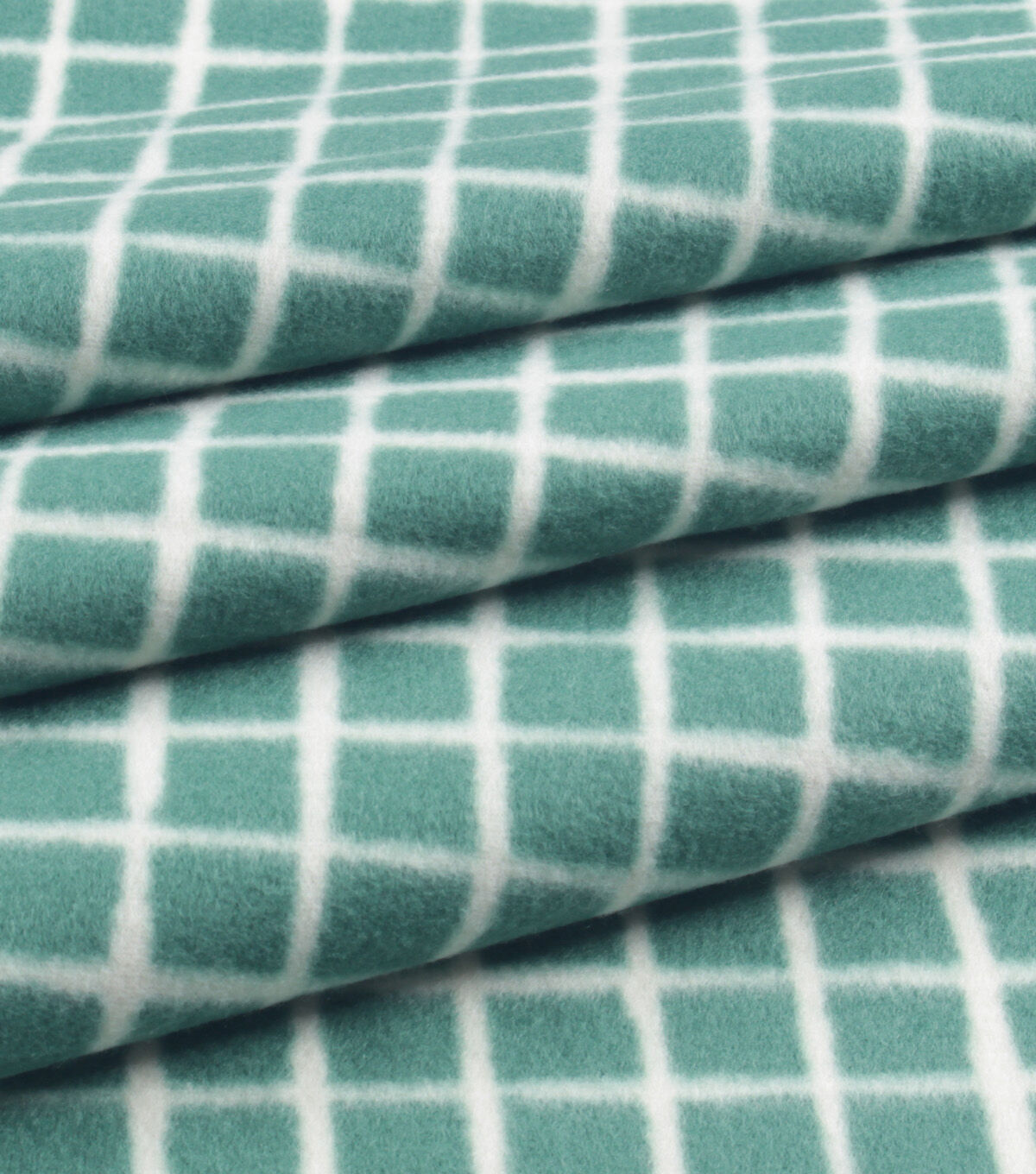 Green Grid Plaid Blizzard Fleece Fabric