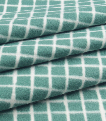 Green Grid Plaid Blizzard Fleece Fabric