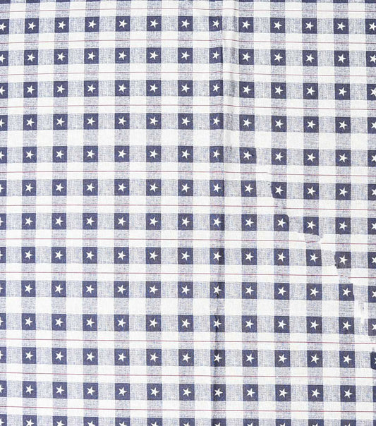 Americana Plaid Stars Navy Patriotic Prints Cotton Fabric