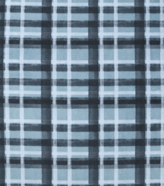 Blue Cross Plaid Anti Pill Fleece Fabric