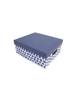 11 Blue Dots Rectangle Box With Cut Out Handles by Place   Time
