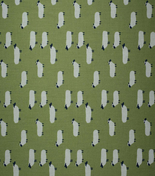 Barnyard Sheep on Green Cotton Fabric by Quilter s Showcase