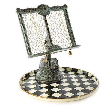 Courtly Check Enamel Round Tray