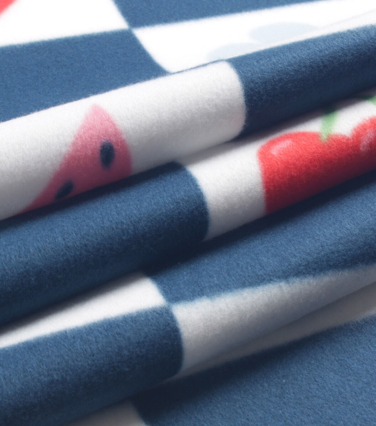 Blue Check Blizzard Fleece Fabric