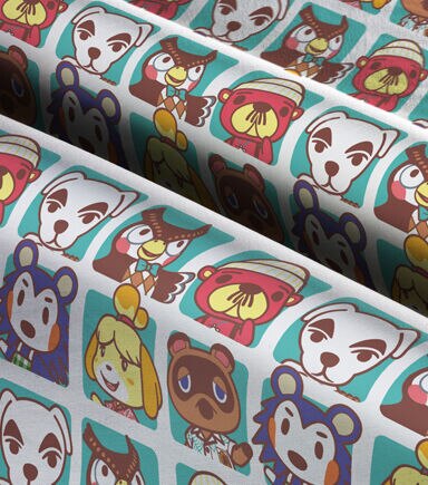 Animal Crossing Friends Boxes Cotton Fabric