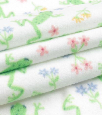 Jumping Frogs Blizzard Prints Fleece Fabric
