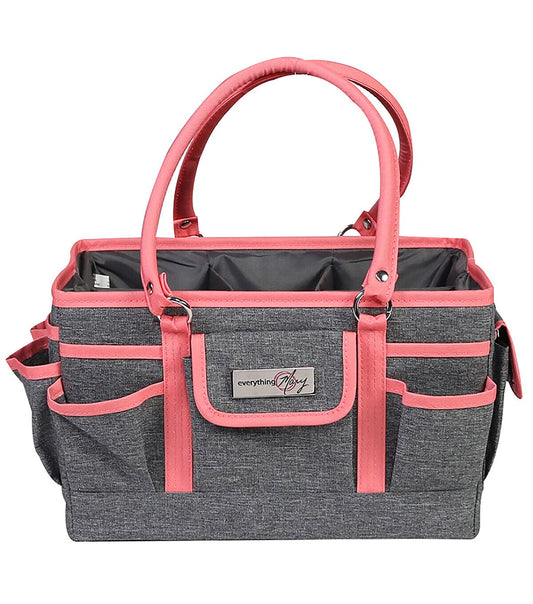 Everything Mary 13 Coral   Gray Collapsible Deluxe Store   Tote