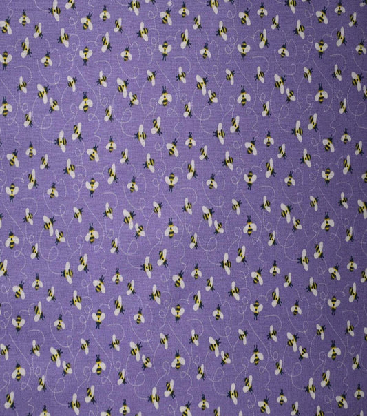 Bees   Swirls on Purple Cotton Fabric by Quilter s Showcase