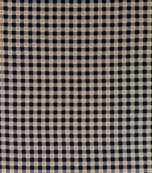 Black Pumpkin Plaid Cotton Fabric