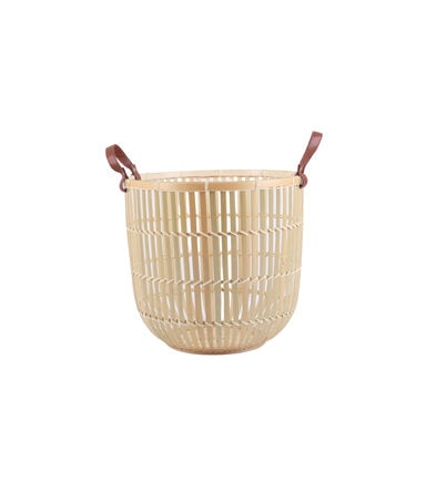 14 Natural Bamboo Basket With Handles by Place   Time