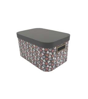 14 Brown Hearts Oval Box With Cut Out Handles by Place   Time