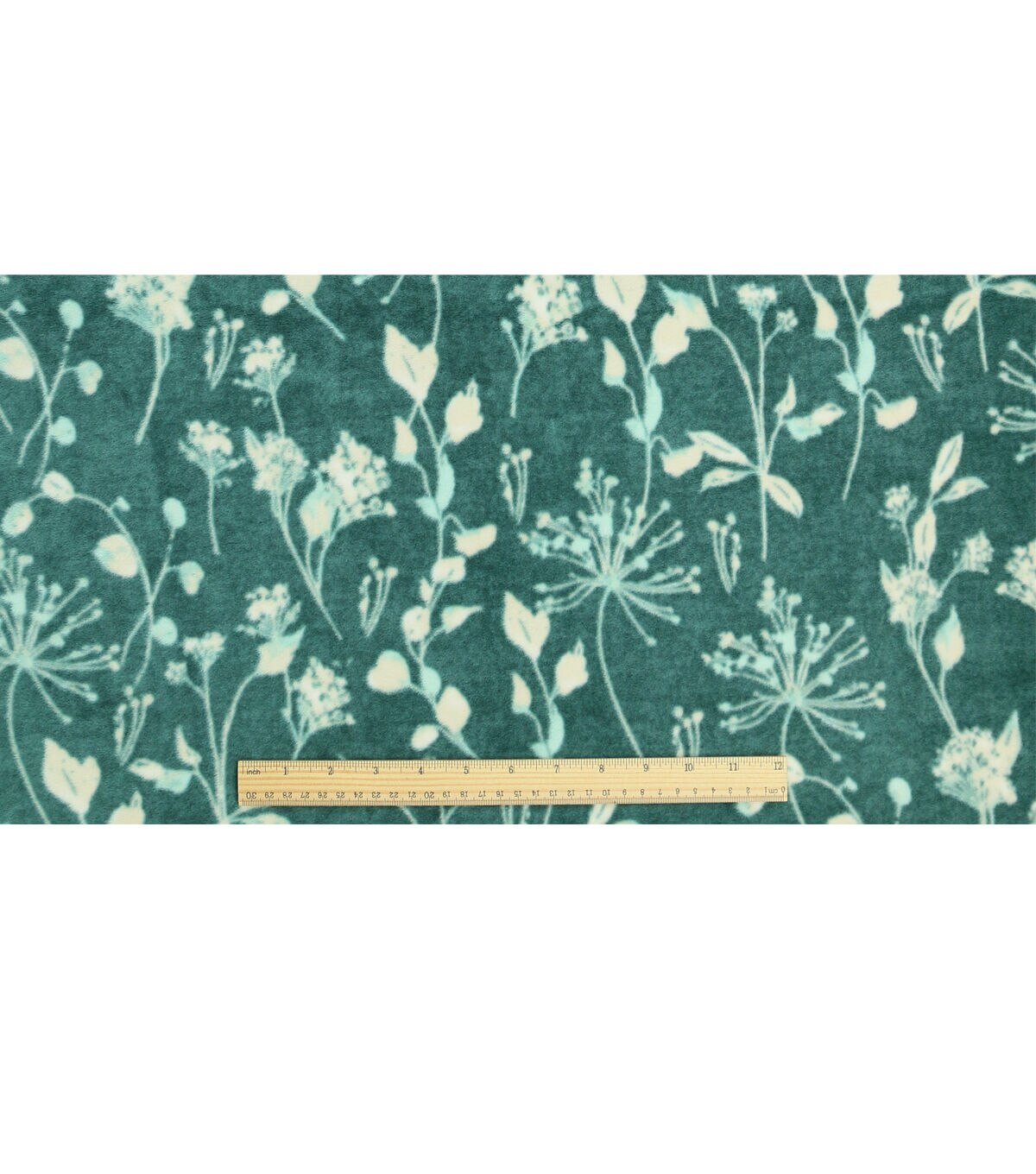Green Floral Luxe Fleece Fabric
