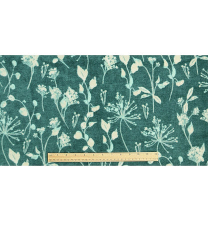 Green Floral Luxe Fleece Fabric