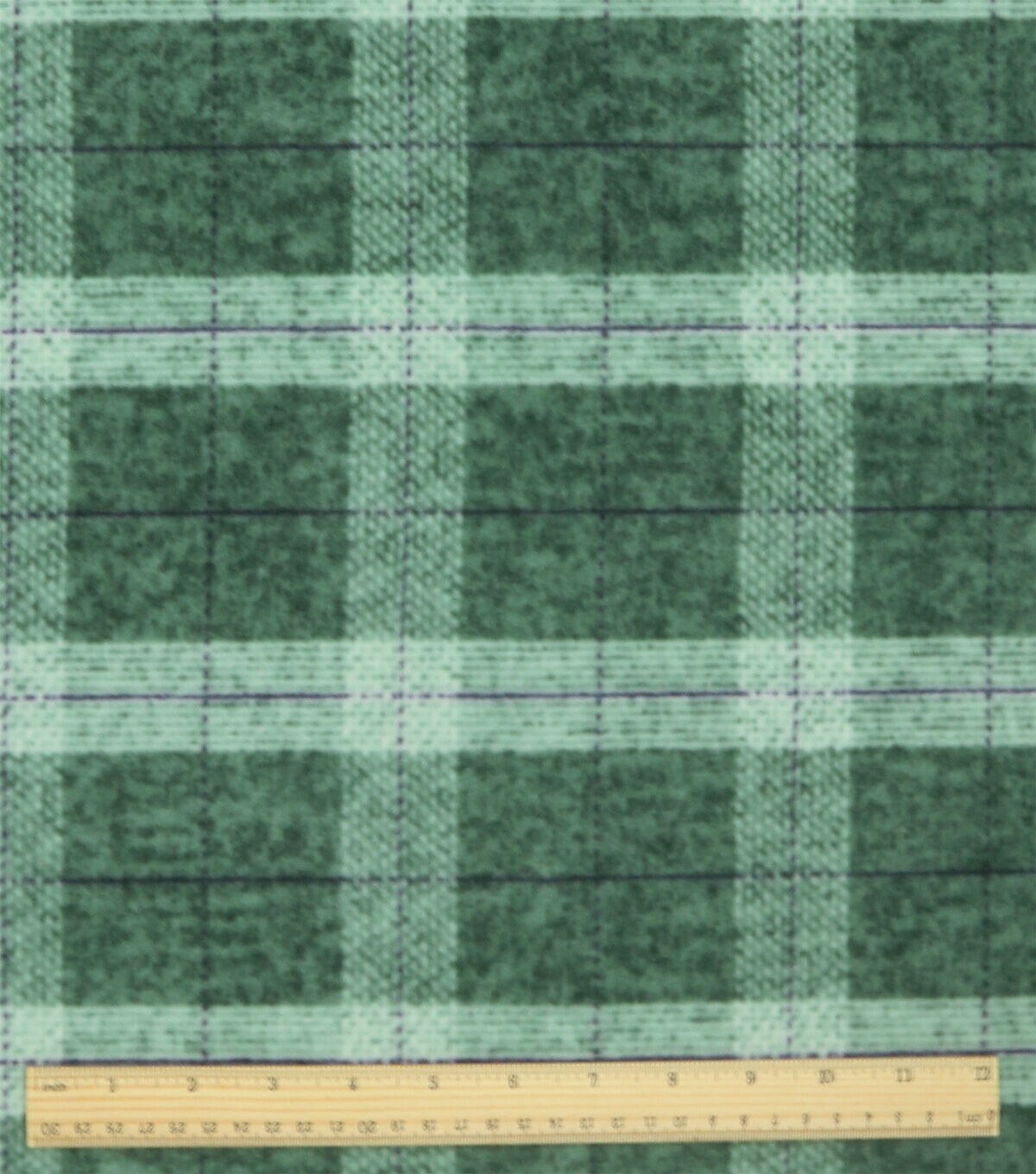 Green Plaid Luxe Fleece Fabric