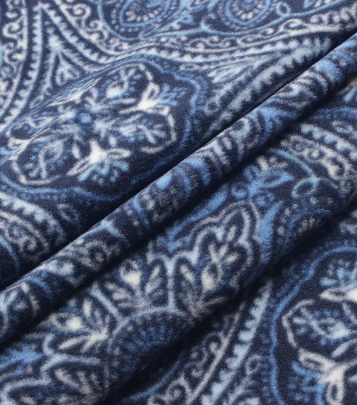 Blue Medallions Anti Pill Fleece Fabric