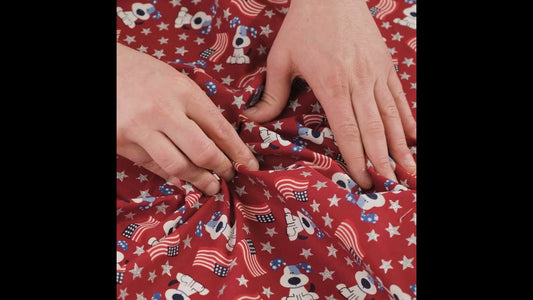 American Flag   Puppy Patriotic Glitter Cotton Fabric