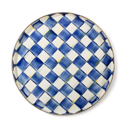 MacKenzie-Check Royal Check Round Tray