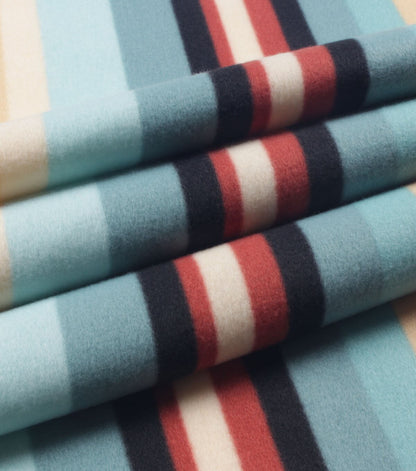 Blue Aztec Stripe Blizzard Fleece Fabric
