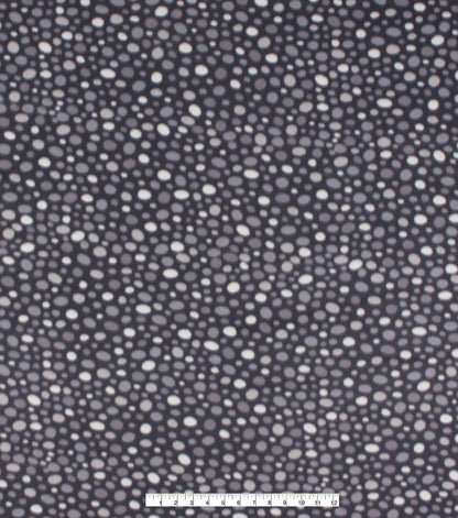 Black White Dots Blizzard Fleece Fabric
