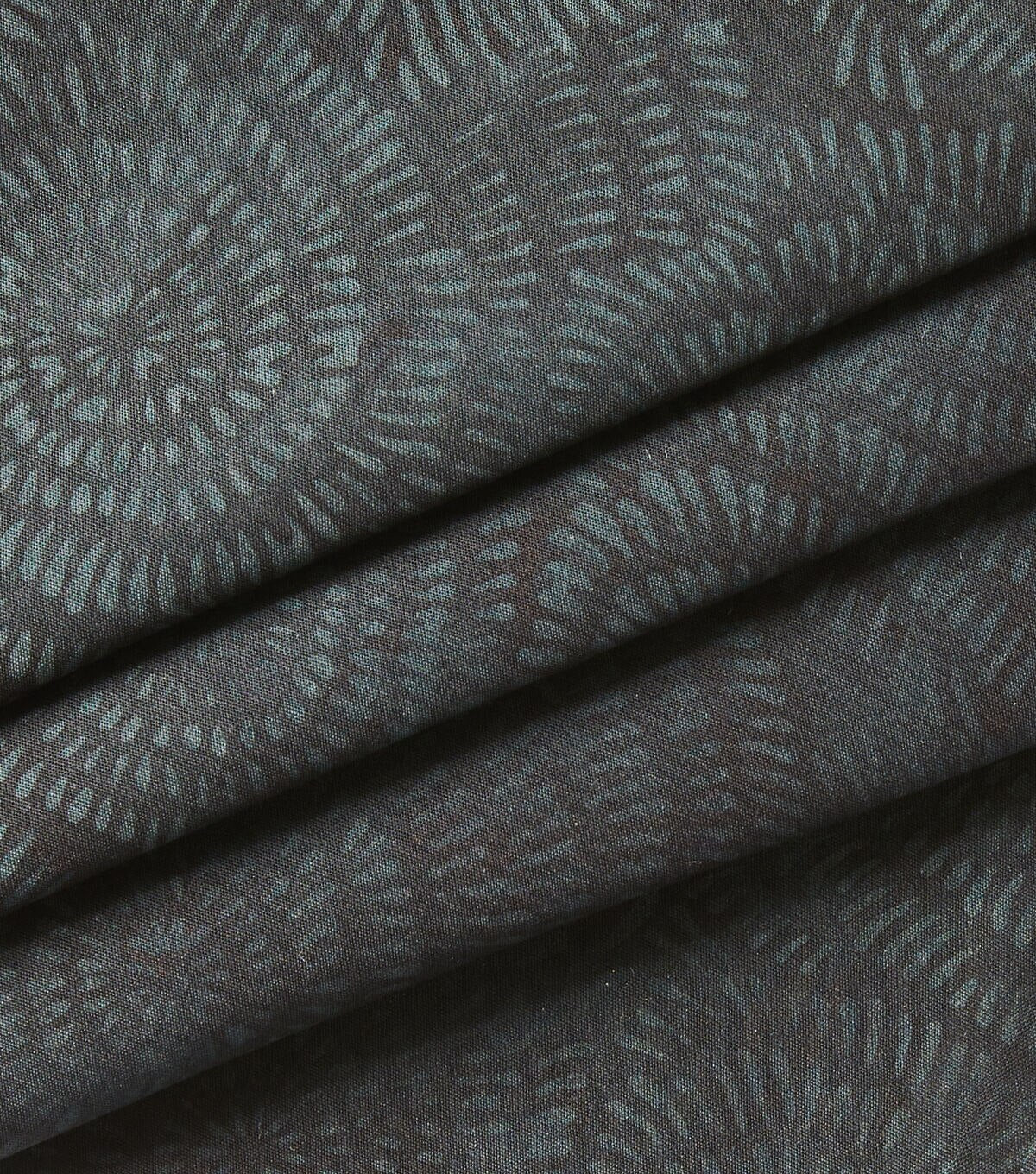 Black Dotted Circles Batik Cotton Fabric