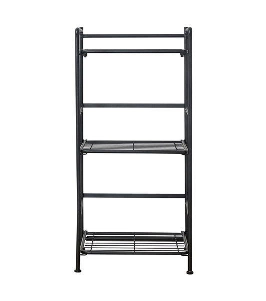 FlipShelf Black 3 Tier Metal Narrow Shelving Unit