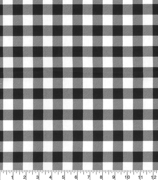Black   White Buffalo Checks Christmas Cotton Fabric