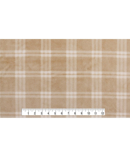 Cream Plaid Sew Lush Fleece Fabric