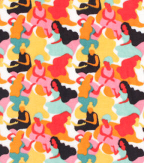 Multicolor Women s Empowerment Silhouettes Anti Pill Fleece Fabric