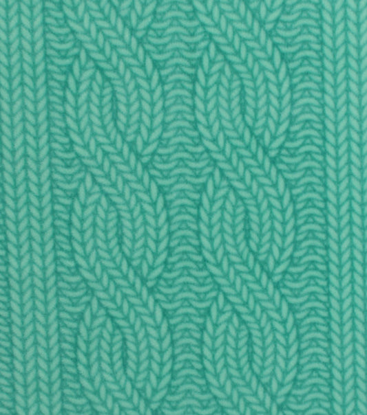Mint Cable Knit Anti Pill Fleece Fabric
