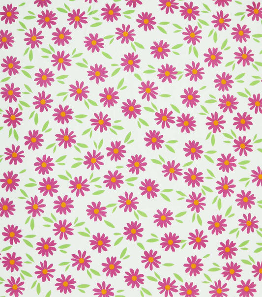 Daisies on White Soft   Minky Fleece Fabric