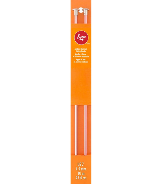 Boye 10 Single Point 7/4.5mm Aluminum Knitting Needle Set