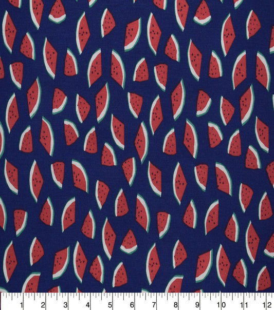 Americana Watermelons on Navy Quilt Cotton Fabric by Quilter s Showcase