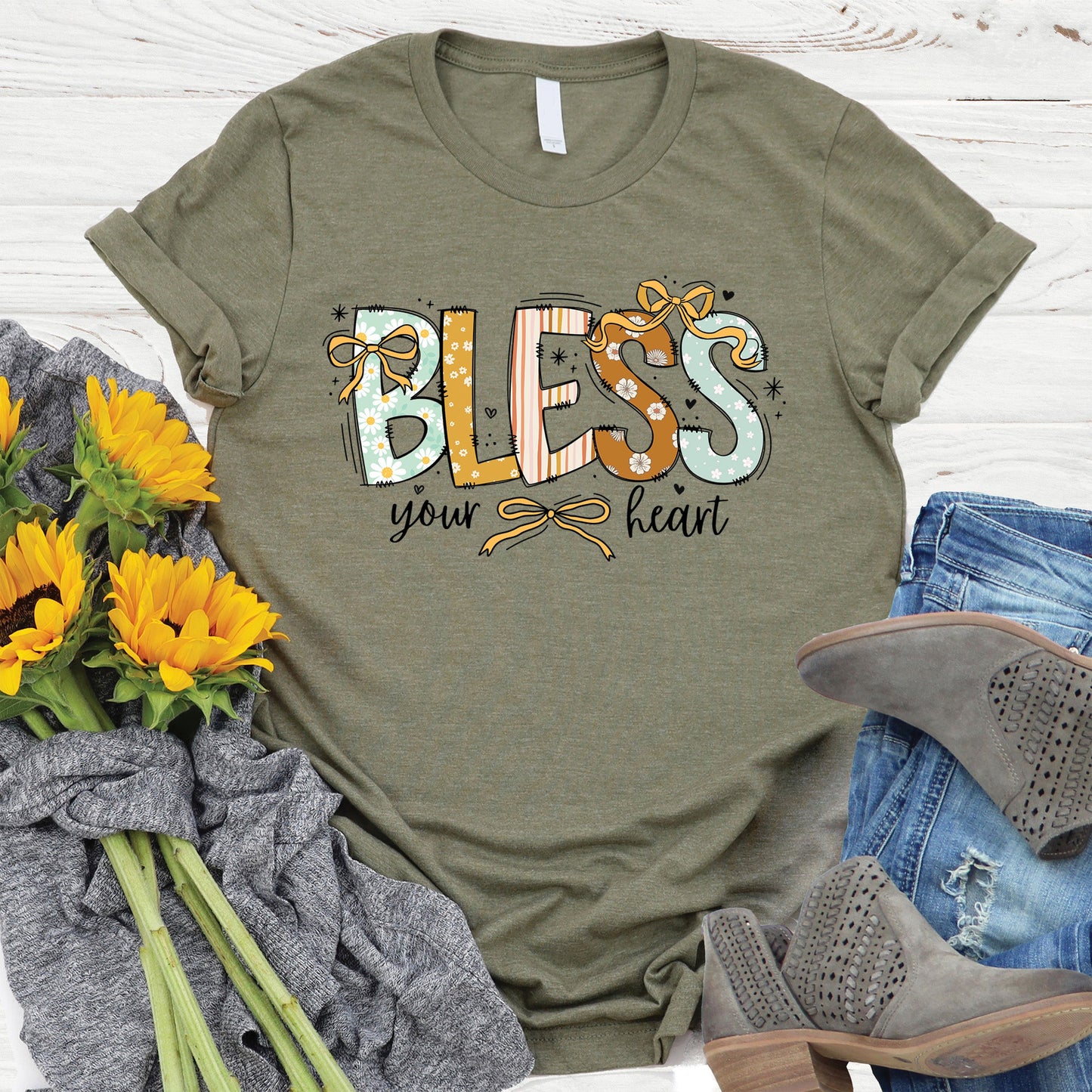 Bless Your Heart Bows Tee