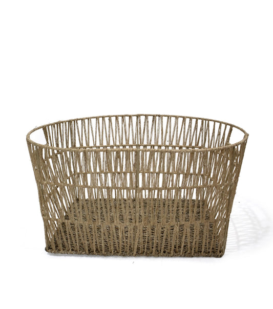 18.5 x 13 Bamboo Open Weave Basket by Place   Time