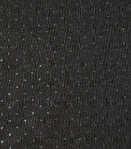 Black Pin Dots Quilt Foil Cotton Fabric by Keepsake Calico