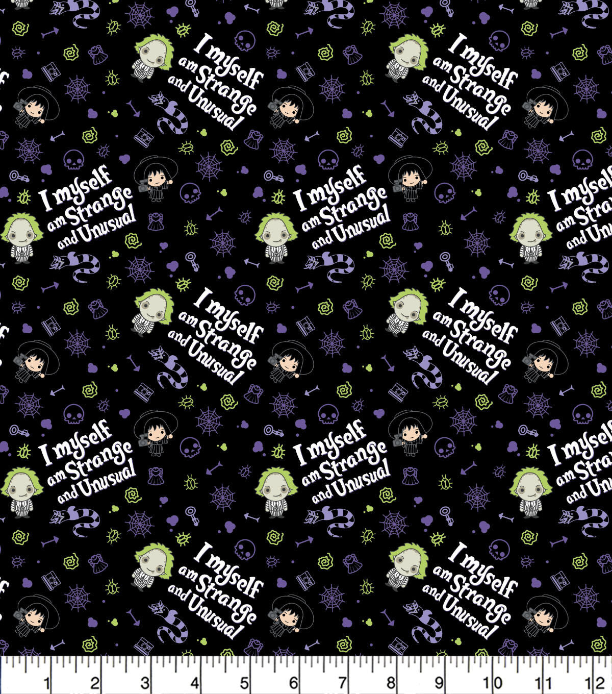 Beetlejuice Strange   Unusual Cotton Fabric