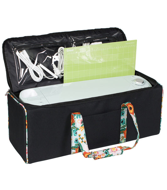 Everything Mary 22 Black   Floral Die Cut Machine Carrying Case