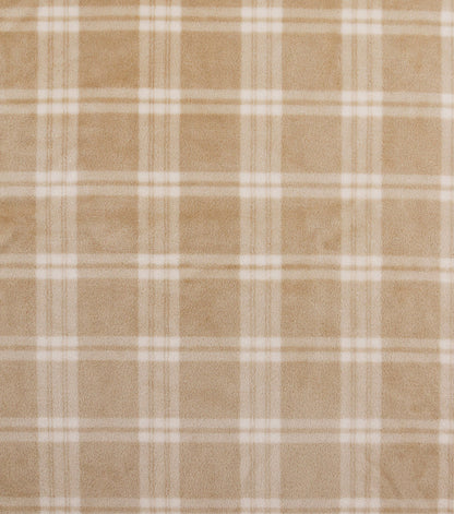 Cream Plaid Sew Lush Fleece Fabric